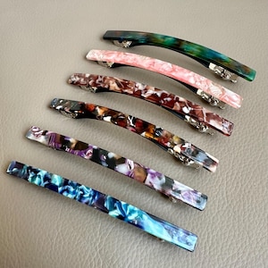 French Acetate Hair Barrette 4 Inch | Large Spring Clip for Ponytail & Half Up | Elegant Minimal Hair Clip