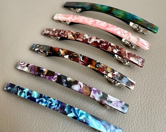 French Acetate Hair Barrette 4 Inch | Large Spring Clip for Ponytail & Half Up | Elegant Minimal Hair Clip