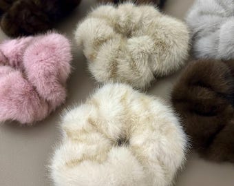 Plush Velvet Scrunchie: Thick Durable Hair Tie for Fall Winter