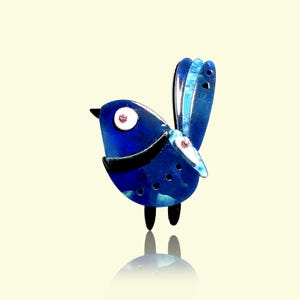 Blue Bird Brooch/Acrylic Brooch/Laser Cut Acrylic/Cute Gift/Art/Handmade/Design/Fashion Brooch/Special/Animal Decor