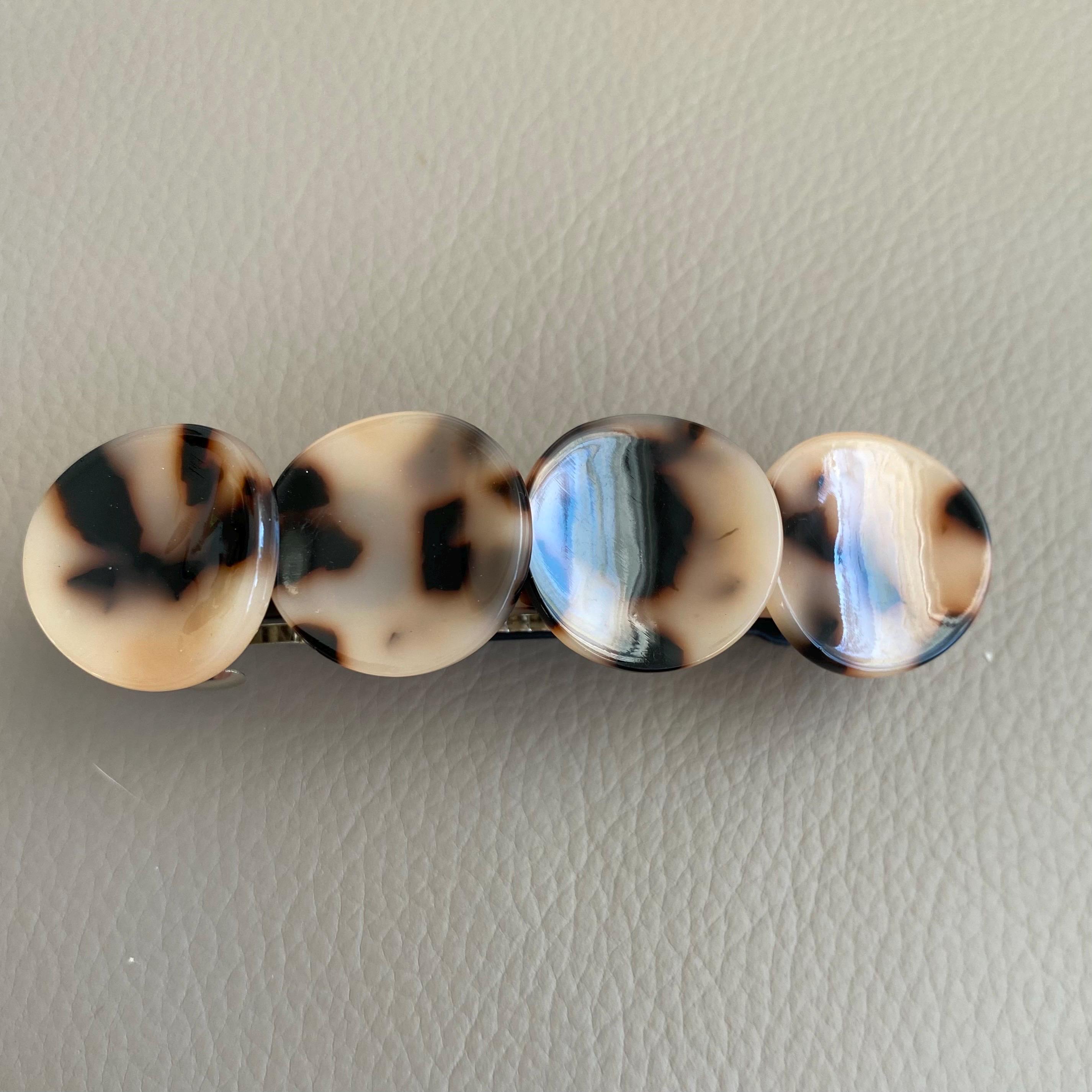 Vintage 80\'s Made in France Leopard Print Acetate Art Deco Barret Hair Clip anita_barette_leopard_BD.jpg?v  main image 4
