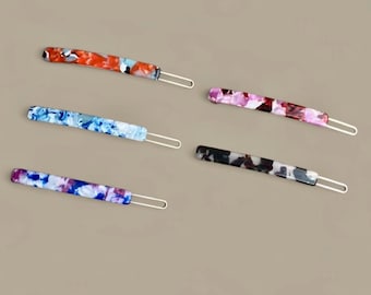 French Acetate Hair Clip: Mini Rectangle Frog Style - 3 Inch