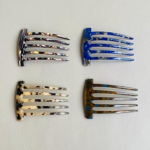 French Acetate Hair Fork Comb | 5-Prong Bun Maker for Updos | Minimalist Hair Stick Clip for Wedding, Party, Everyday Hairstyles