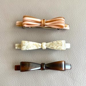 Frenc Bow Hair Clip for Women 3.4” Barrette for Half-Up Hairstyles Vintage Style Spring Clip for Thick or Fine Hair Elegant Retro Hair