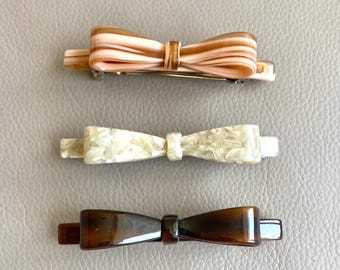 Fermaglio per capelli francese con fiocco da donna, 8,6 cm, fermaglio a molla in stile vintage per acconciature semi-raccolte, per capelli spessi o fini, elegante stile retrò.