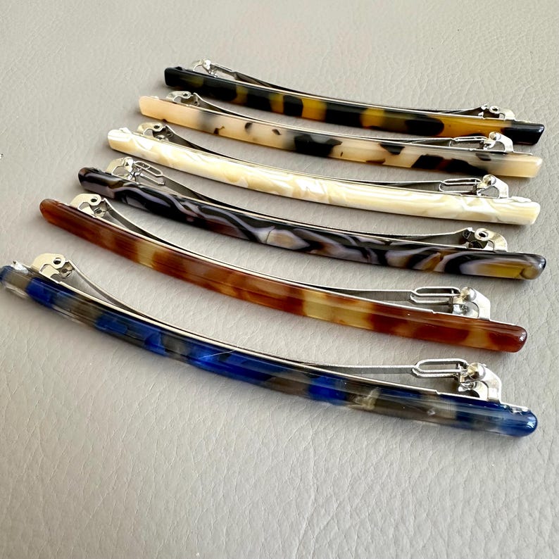 French-inspired Minimalist Long Spring Hair Clip for Women – Slim and ...