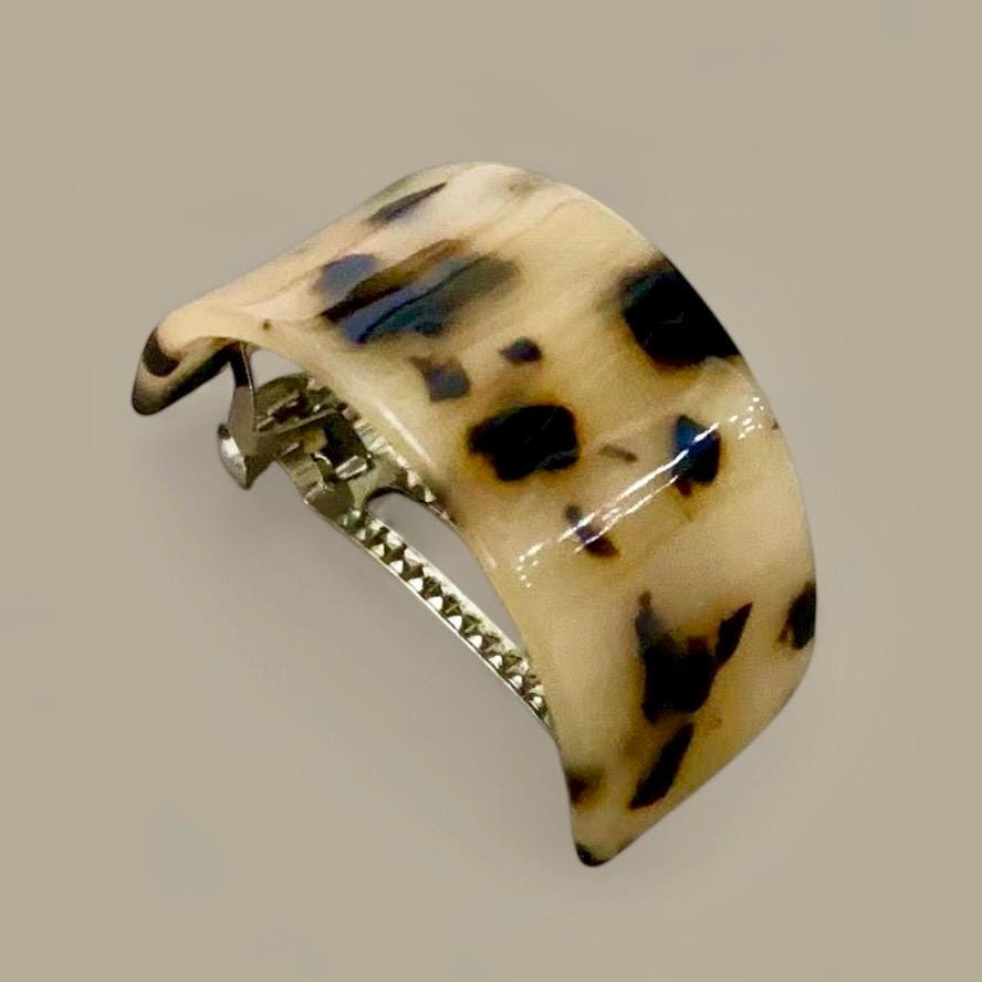 Französische Haarspangen Aus Acetat – Gebogene Clip-Spangen Mit Metallfeder, Rutschfester Griff, 8.4 Cm