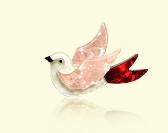 Peace Dove Brooch/Handmade/Acrylic Brooch/Laser Cut Acrylic/Grace Gift/Art/Design/Fashion Brooch/Special/Peace Dove Decor