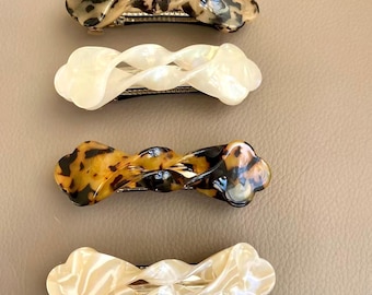 French Acetate Hair Clip: Minimalist Spring Barrette (9.3cm)