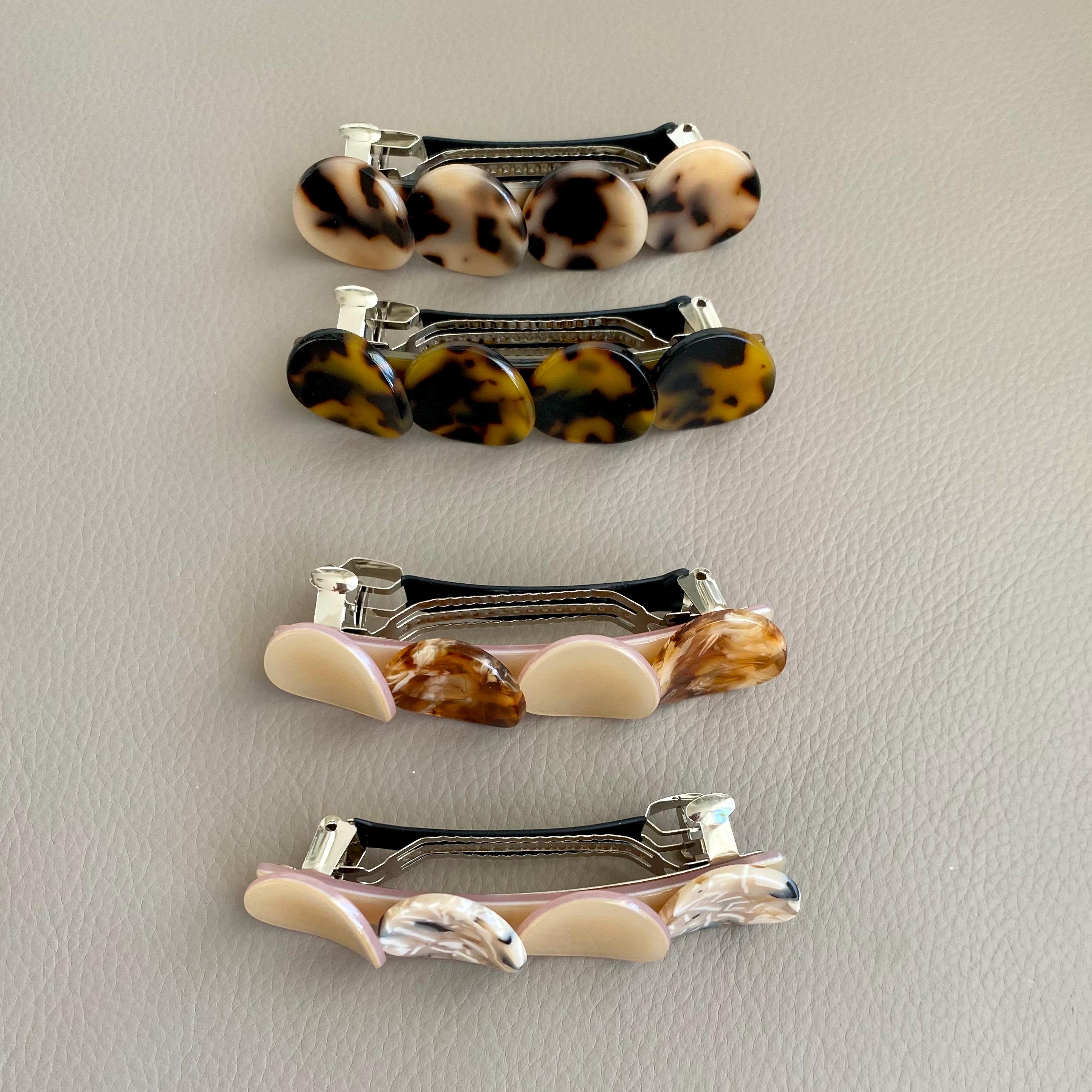 Leopard Print Acetate Barrette: French Vintage Style Hair  display picture 1