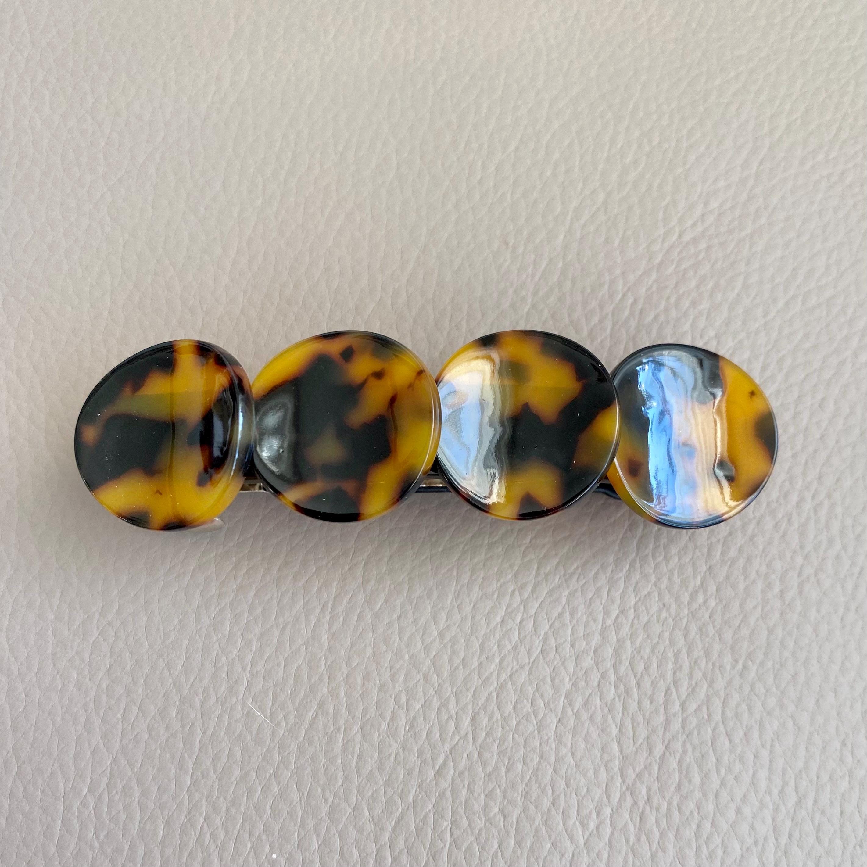 Vintage 80\'s Made in France Leopard Print Acetate Art Deco Barret Hair Clip anita_barette_leopard_BD.jpg?v  main image 3