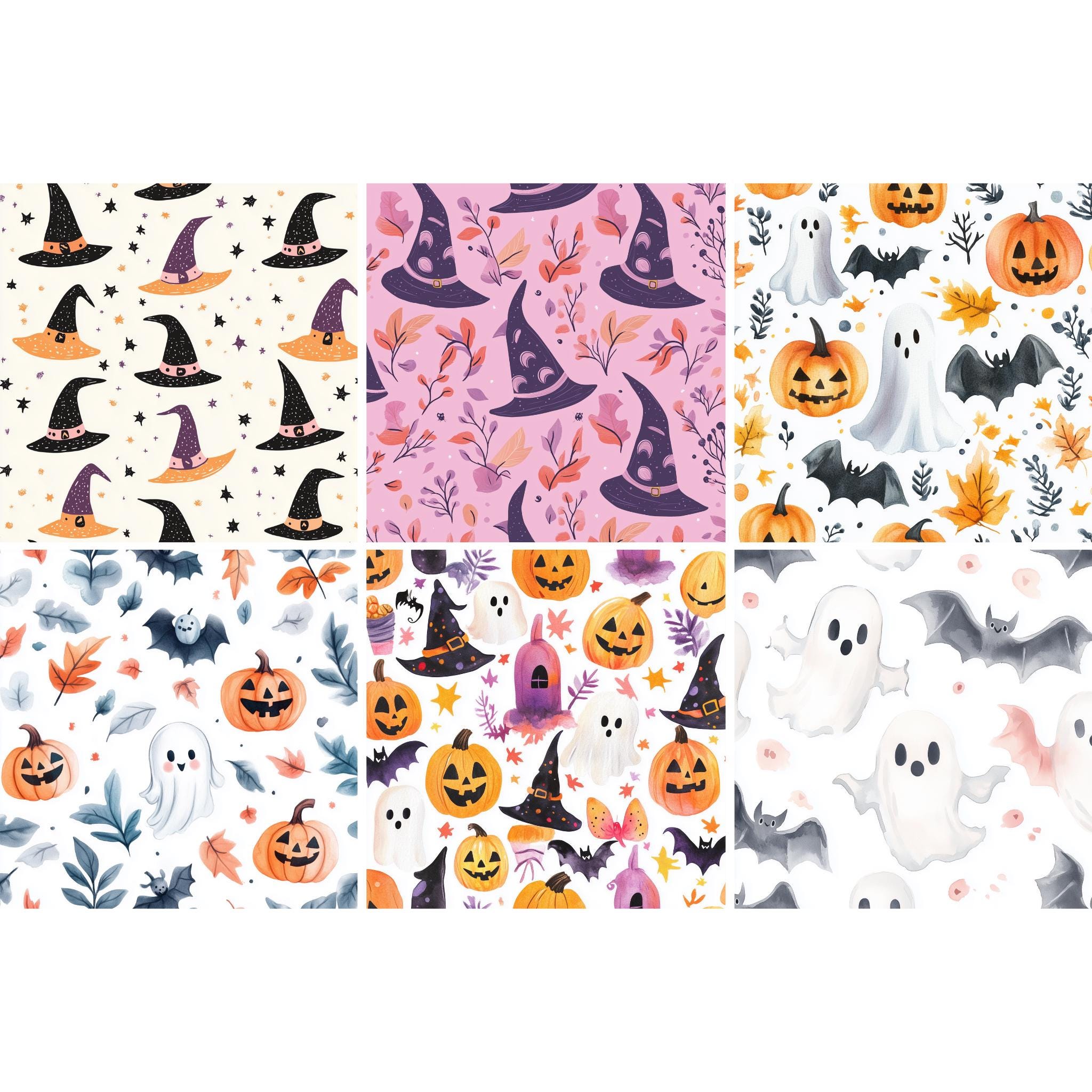 Halloween Pastel Digital Paper Pack Cute Spooky Backgrounds Pastel ...