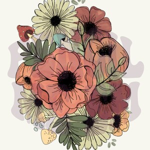 Fleurs style aquarelle | fond floral | Papier peint floral