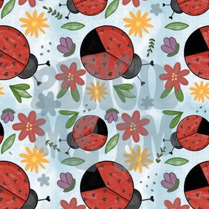 Seamless lady bug illustration | Adorable Nature Wallpaper