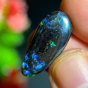 Ópalo en forma de lágrima, matriz de ópalo verde claro fresco, azul, 10,50 cts