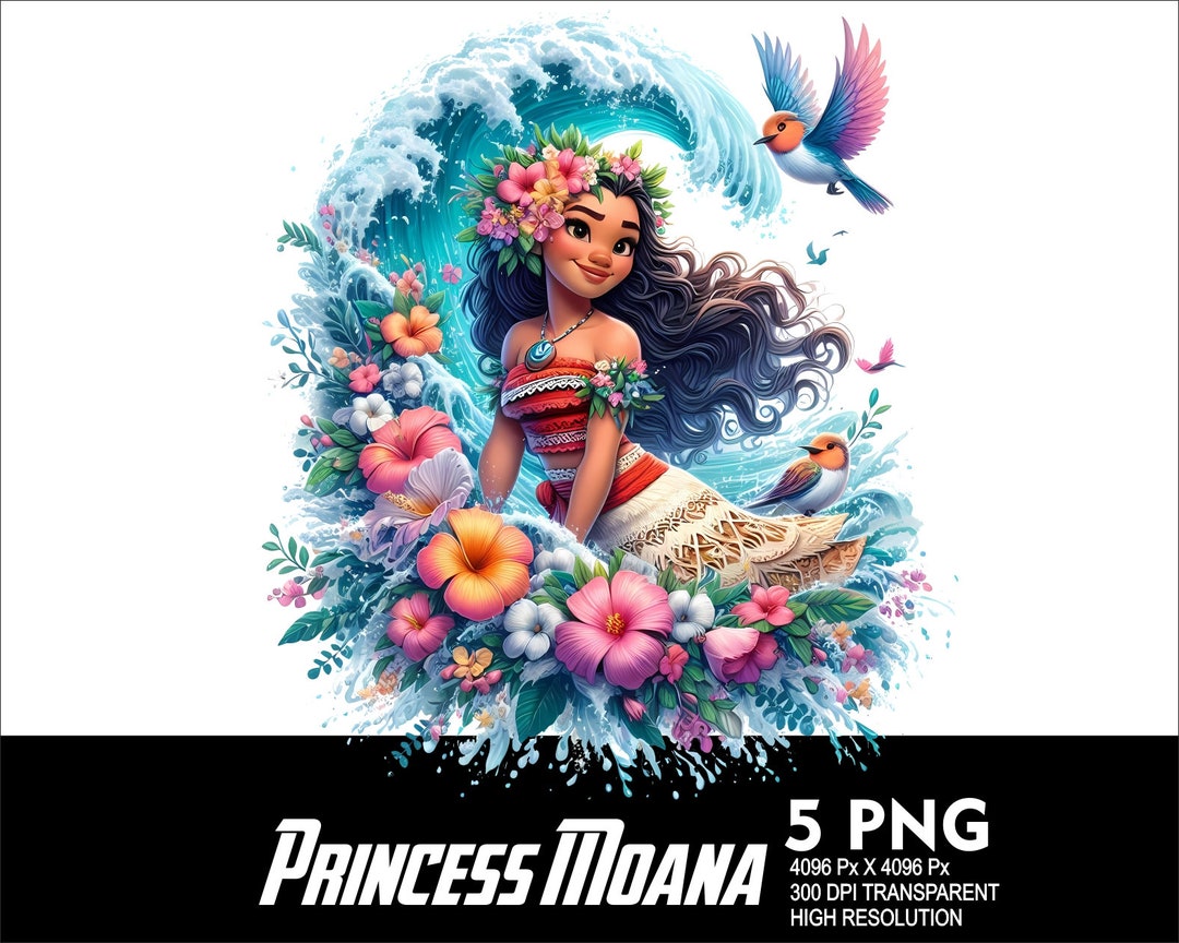 5 PNG Princess Moana Flowers Splash Transparent PNG File for ...