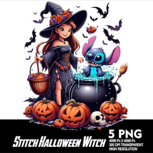 5 PNG Halloween Stitch Ghost Splash Transparent PNG file for Sublimation 300Dpi High Resolution PNG Download Files Halloween Spooky Stitch