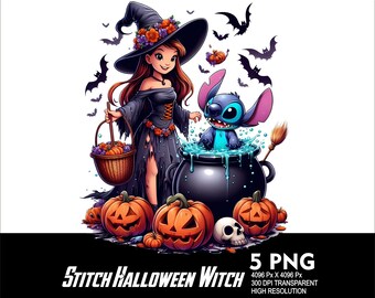5 PNG Halloween Stitch Ghost Splash Przezroczysty plik PNG do sublimacji 300Dpi Wysoka rozdzielczość Pobierz pliki Halloween Spooky Stitch