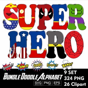 SuperHero Alphabet geschnitten Datei