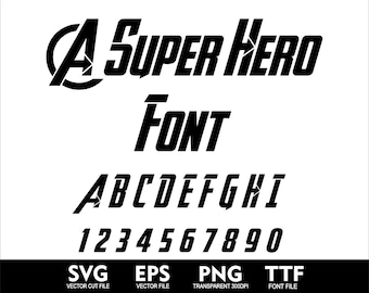 Superhero Font Superhero Alphabet Svg Kids font Cartoon font Hero Letters for Cricut Silhouette Cake Toppers Svg Png Eps TTF font