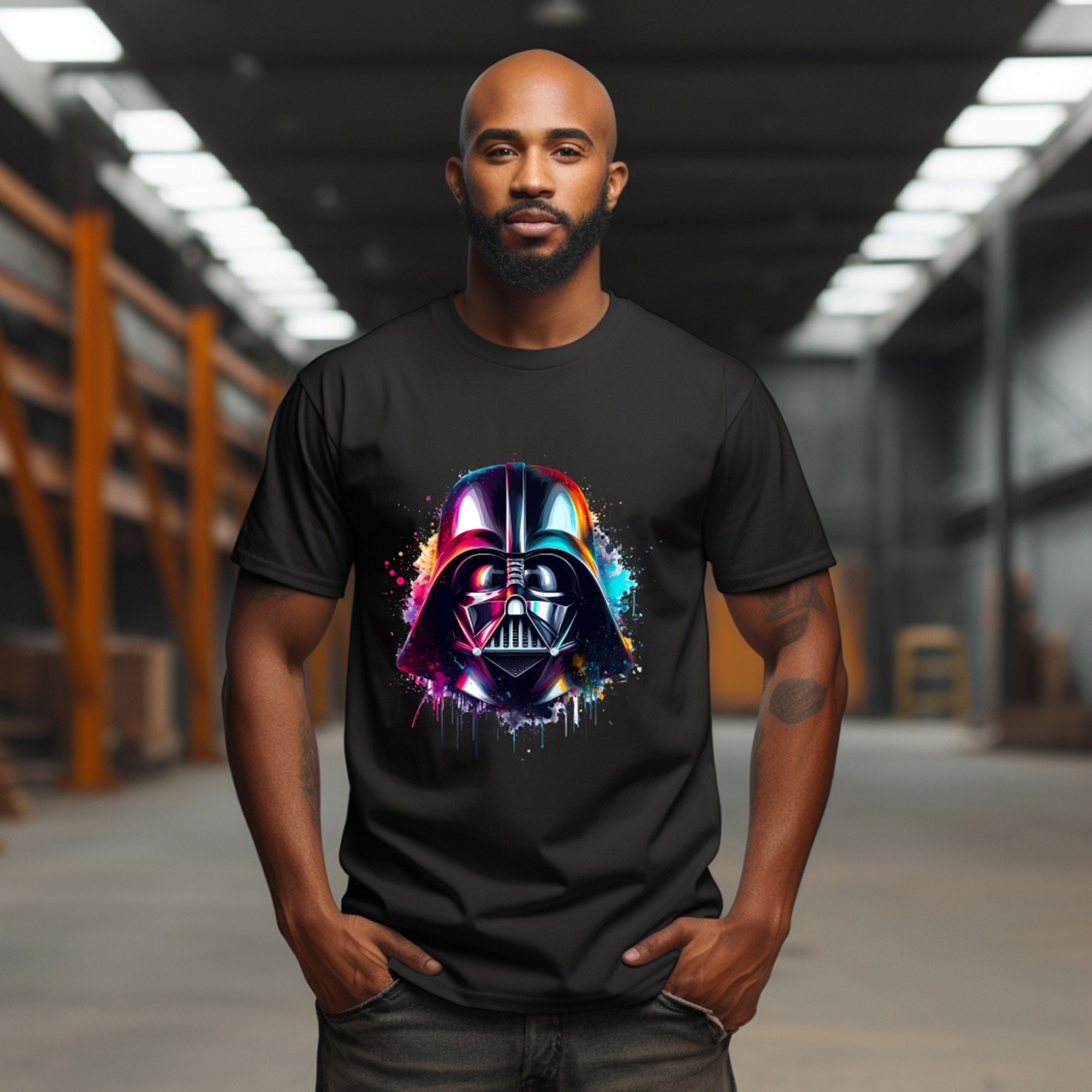 Ropa Coleccionista Star Wars Camiseta Star Wars Darth Vader Con Casco -  Ropa Cómoda De Algodón Camisetas Star Wars Hombre, image size:2000x2000