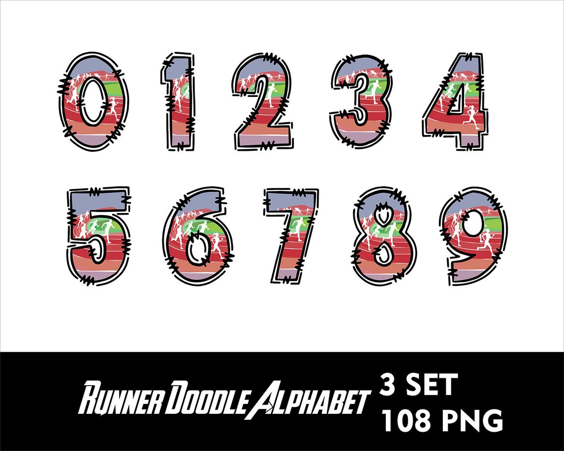 Run Background Letters Running Alphabet Letters BUNDLE 3 Set Png Run Track Line Letters Runer ...