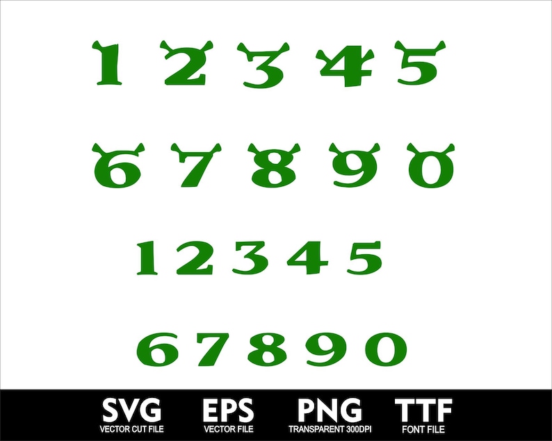 Cartoon Shrek Alphabet Shrek Font and SVG Clipart for Cricut Shrek ...