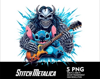 5 PNG Rock n Roll Stitch Splash Transparent PNG file for Sublimation 300Dpi High Resolution PNG Download Files Rockn Roll Stitch