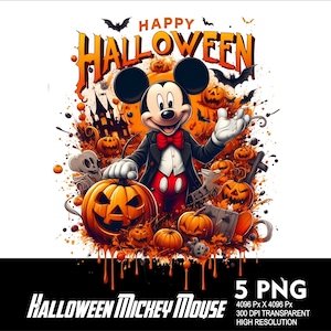 5 PNG Halloween Mickey Splash Transparent PNG file for Sublimation 300Dpi High Resolution PNG Download Files Halloween Mouse Spooky V5