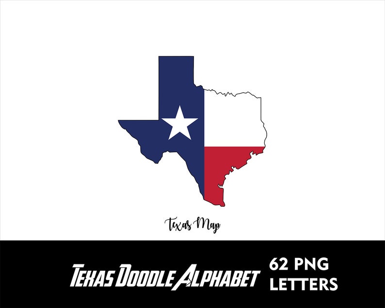Patriotic Texas Doodle Letters PNG Texas Alphabet Texas Doodle PNG ...