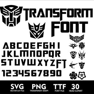 Robot Font Transformer Alphabet SVG Robot Head Skine Robot Logo Font Transformer Faces Svg Transform Letter Svg Robot font Svg Png TTF font