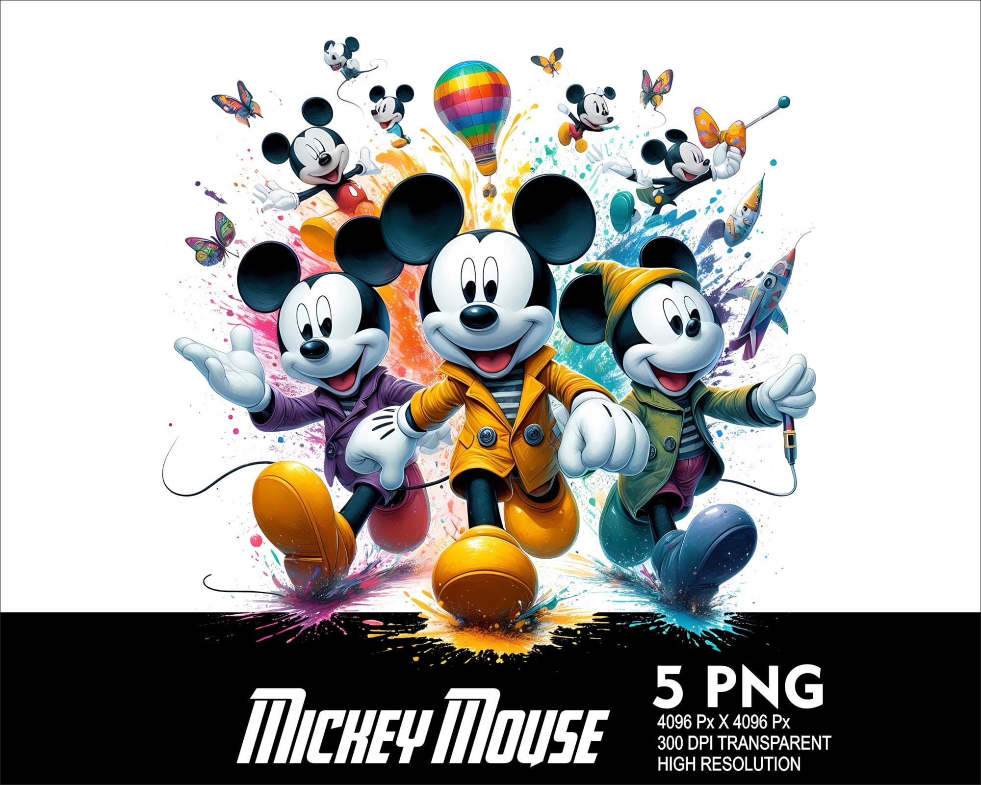 Splashed Mouse 5 PNG Mickey Splash Mouse Design Png Transparent PNG File for ...