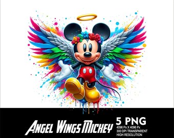 5 PNG 翼 マウス エンジェル ミッキー スプラッシュ PNG 昇華用透明