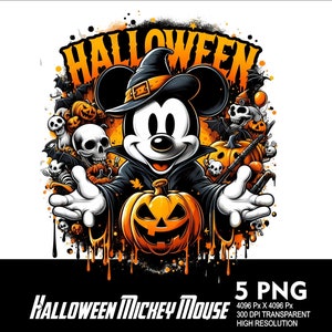 5 PNG Halloween Mickey Splash Transparent PNG file for Sublimation 300Dpi High Resolution PNG Download Files Halloween Mouse Spooky V2