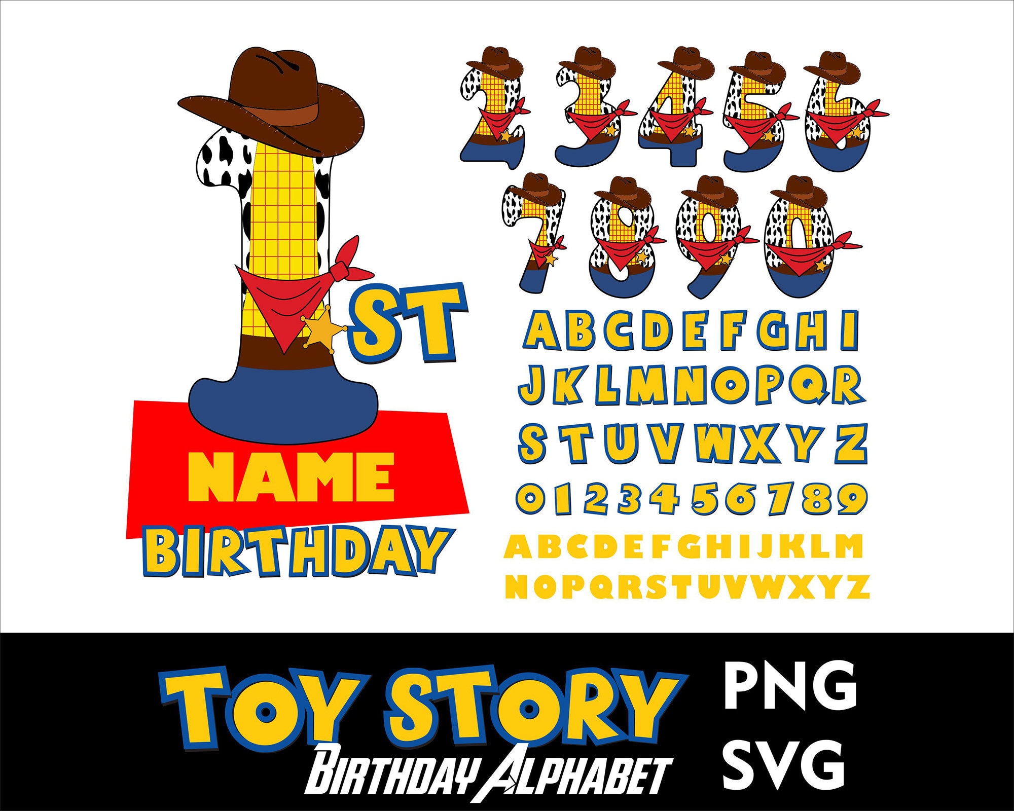 Toy Story Birthday Numbers Cowboy Woody Numbers Toy Story Font Png
