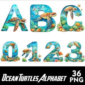 Alfabeto De Tartarugas Do Oceano Alfabeto De Animais Png Letras De Tartaruga Caretta Tartarugas Fonte Alfabeto PNG Doodle Letras De Animais Do Oceano Letras PNG