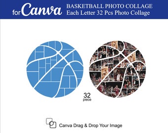 Canva Basketball Photo Collage 32Pcs inside Photo Collage Canva Sport Collage Photo Collage Canva Basketball Template