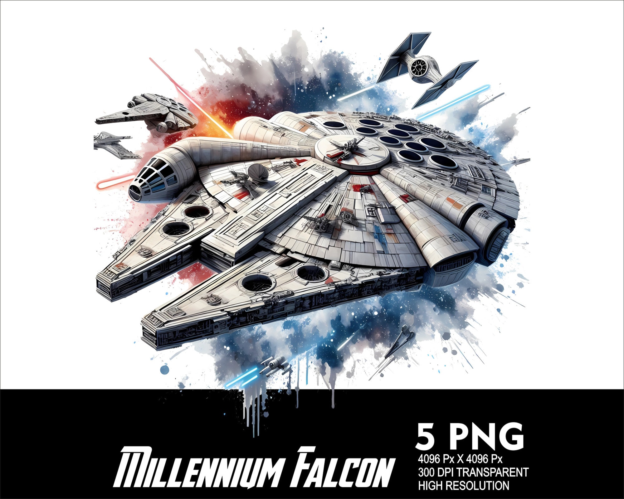 T-shirt Star Wars Millennium Falcon Blueprint - Marque Gildan, 100% Coton, Taille Multiple