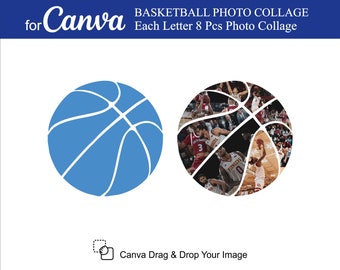 Canva Basketball Photo Collage 8Pcs inside Photo Collage Canva Sport Collage Photo Collage Canva Basketball Template
