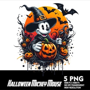 5 PNG Halloween Mickey Splash Transparent PNG file for Sublimation 300Dpi High Resolution PNG Download Files Halloween Mouse Spooky
