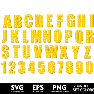Bundle Bricks Font LEG Puzzle Font 5 Full Colors Set Brick Font Brick Svg Letters for Cricut SVG Toys Leg Font Svg Png Eps Birthday Font image 6