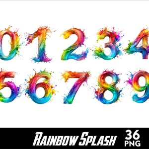 Rainbow Splash Alphabet 3d Font PNG Letters Rainbow Letters and Numbers for Sublimation PNG Rainbow Doodle Font Png Letters image 3