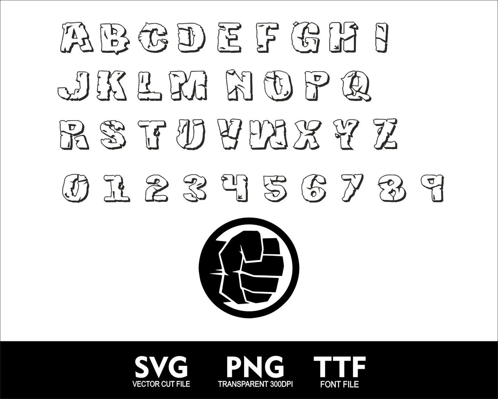 Cartoon HULK Font Alphabet Svg Hero Hulk Font Alphabet Svg Superhero