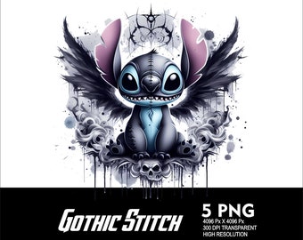 5 png-gotische steek png-donker steekontwerp met spat en waterverf transparante png-sublimatie 300 dpi hoge resolutie gotische ontwerpsteek