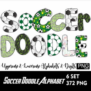 Soccer Alphabet Bundle 6 set Png Doodle Letters Sport Letters Soccer Font Png letters