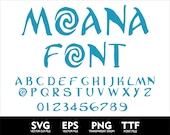 Cartoon Moana Font Moana Alphabet SVG for Cricut Moana Letters Comic Moana Letter Svg Png Eps TTF font