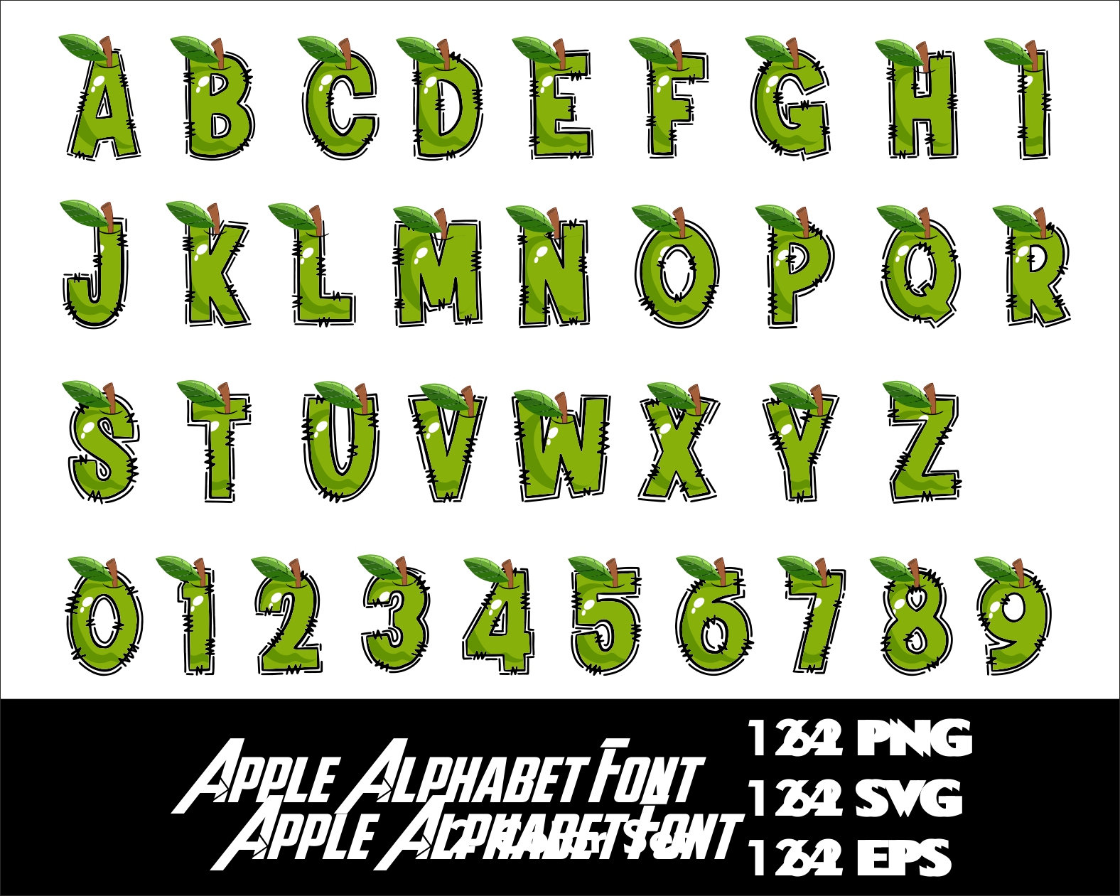 Apple Letter R Vector Apple Doodle Alphabet Red Apple Font SVG Green Apple Alphabet Apple ...