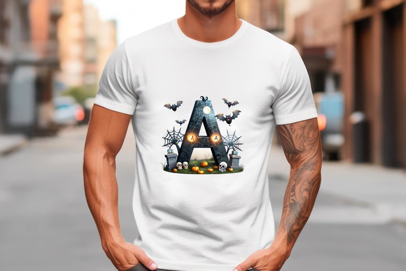 Halloween Spooky Alphabet Font PNG Spooky Letters and Numbers for Sublimation PNG Witch Halloween Doodle Font Png Letters image 6