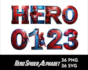 Superhero Alphabet Svg Spider Alphabet Png Superhero Font Spider Hero Letters Hero Characters SVG PNG