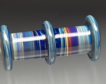 Handmade Glass Lampwork Beads - Shiny Tie Dye Totem Focal